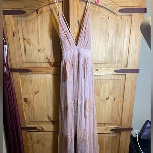 Maxi blush floral dress